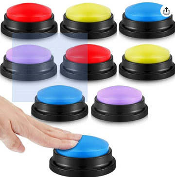 8 Pieces Recordable Answer Buzzers Button Answer Buzzers Game Show Buzzer Recordable Button Classroom Buzzers Gift for Christmas Team Family Classroom Game and Trivia Nights(Bright Color)